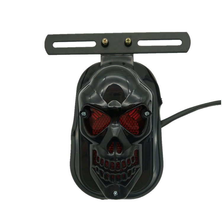 CH-2016A1 motorcycle skull rear tail light off-road vehicle retro light bulb skull grimace brake tail light