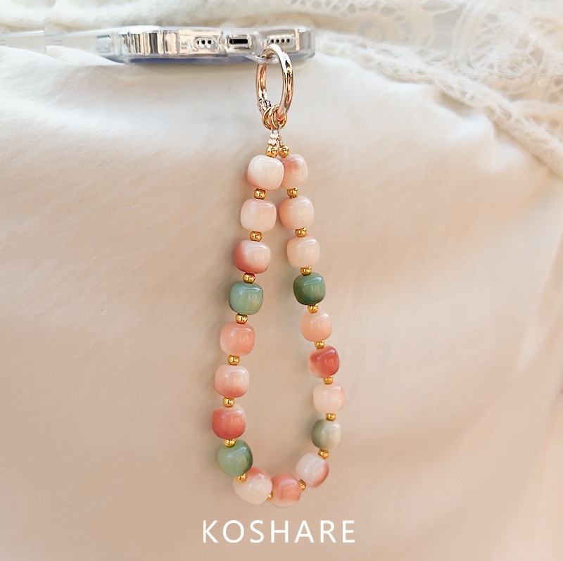 Colorido bodhi flash taladro de mano mano cadena de teléfono móvil ligera de lujo alta sensación de bolso de cristal colgante decoración anti-caída cadena de colgante de mano pesada