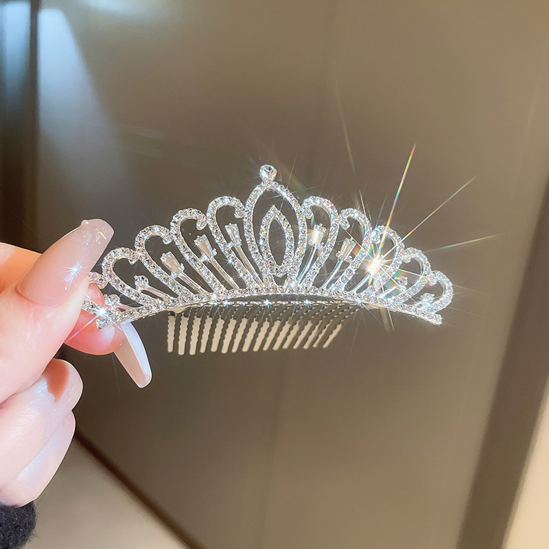 60g Weight Hair Band Hair Accessories Type Rhinestones Inlay Material 1 Piece Quantity Street Occasion Alloy Material Crown Pattern Women'S Gender Plating Design Lady Crown Alloy Plating Rhinestones Hair Band 1 Piece 8