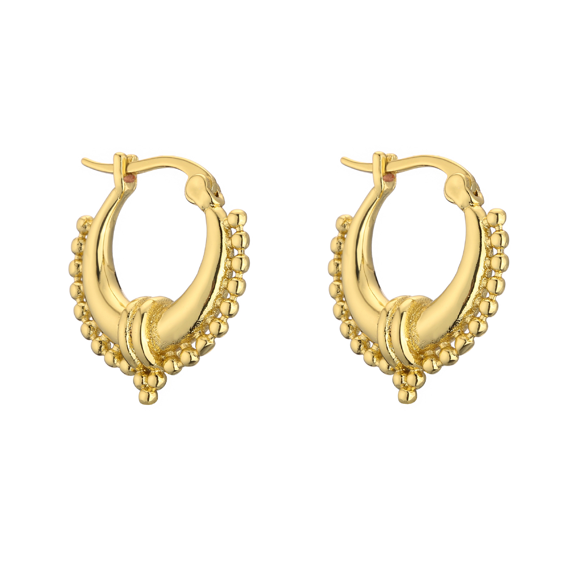 Pendientes De Cobre De Circón Chapado En Oro De 18k Con Clip De Oreja De Polígono Geométrico De Moda display picture 3