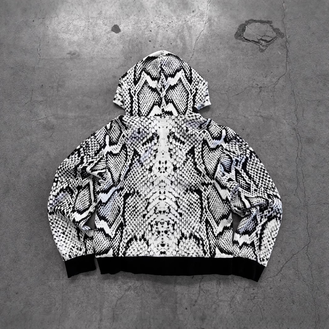 Herrenbekleidung New Ins Style Schöner Python-Print Lose Reißverschluss Hoodie Langarm-Sweatshirt_voghion.com