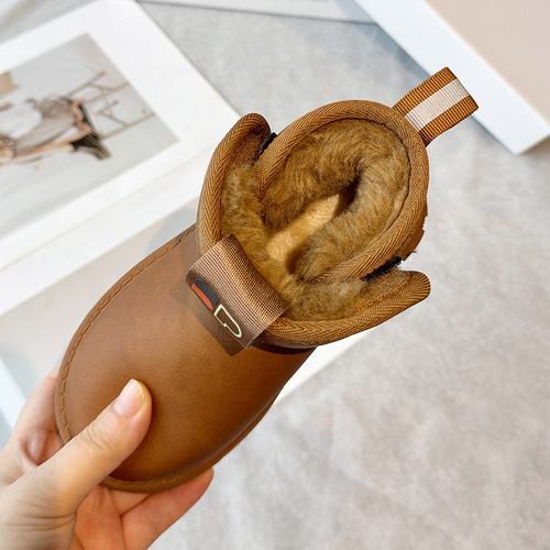 Children's snow boots, waterproof winter cotton shoes and velvet cotton boots, boys 'winter shoes, warm shoes, winter thick fur shoes,