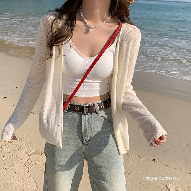 小外搭冰丝针织衫2025夏季罩开衫新款薄款女防晒外套衫连衣裙上衣