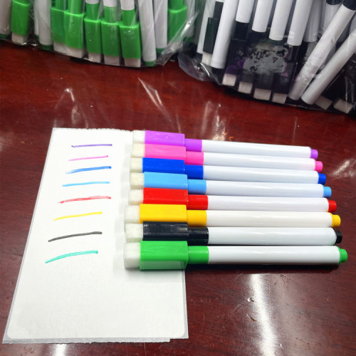 Children's painting color core whiteboard pens light board pens creative water-based erasable pens with brushes 8-color set whiteboard pens