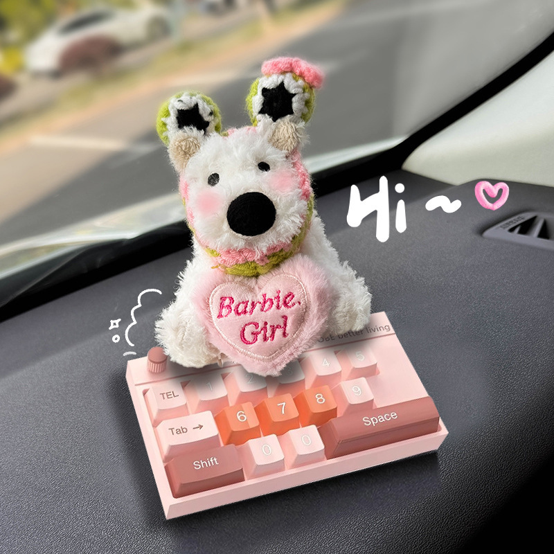 Tarjeta de estacionamiento temporal del automóvil lindo West Highland Puppy Keyboard Teléfono del automóvil Número de matrícula Decoración del automóvil Mover el automóvil