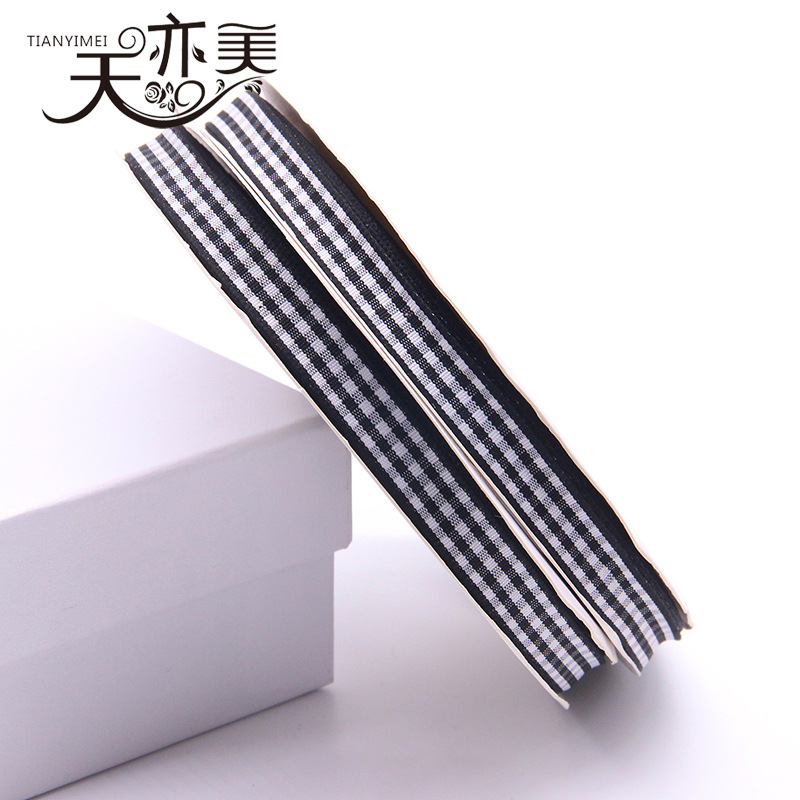 Tianyi Mei 1cm cinta a cuadros al por mayor cinta escocesa 50 yardas/rollo embalaje de regalo cinta de color completo
