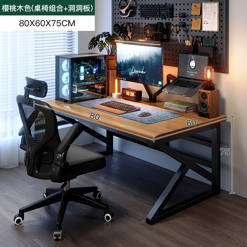 Escritorio para computadora de madera maciza Escritorio para uso doméstico Escritorio simple Dormitorio Escritorio para estudiantes Escritorio para juegos Escritorio largo Banco de trabajo