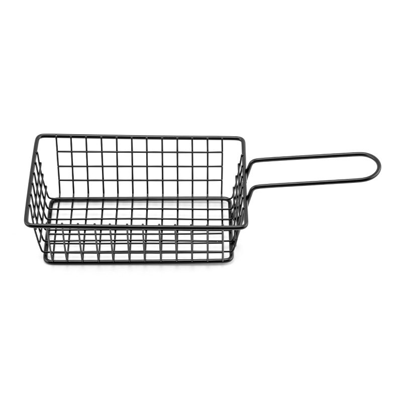Cestas de fritas de hierro forjado transfronterizas canasta de pollo frito canasta de bocadillos creativos canasta de bocadillos fritos canasta de mesa americana canasta de bocadillos