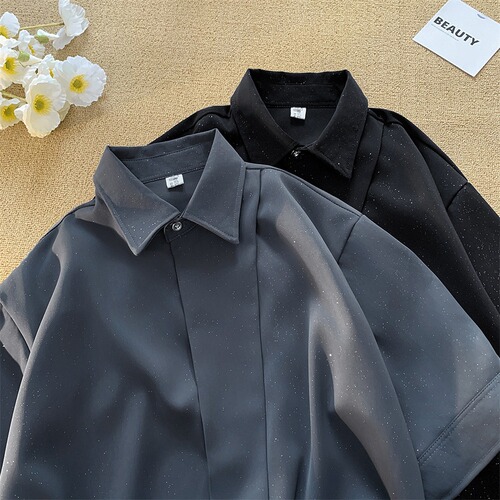 Starlight Short-Sleeve Shirts for Men - Summer Loose Casual Thin Breathable T-Shirts - Ins Trendy and Versatile Half-Sleeve