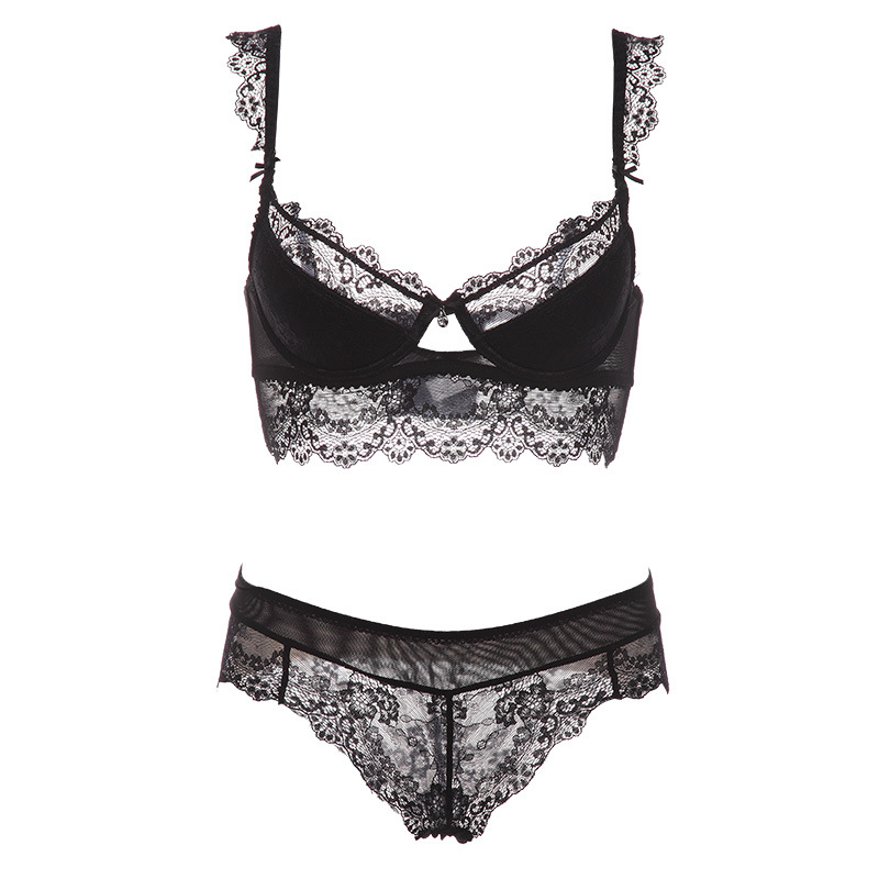 Fabricante en stock Comercio exterior europeo y americano 9168B sujetador algodón fino de las mujeres ligeras encaje Ropa interior Calzoncillos