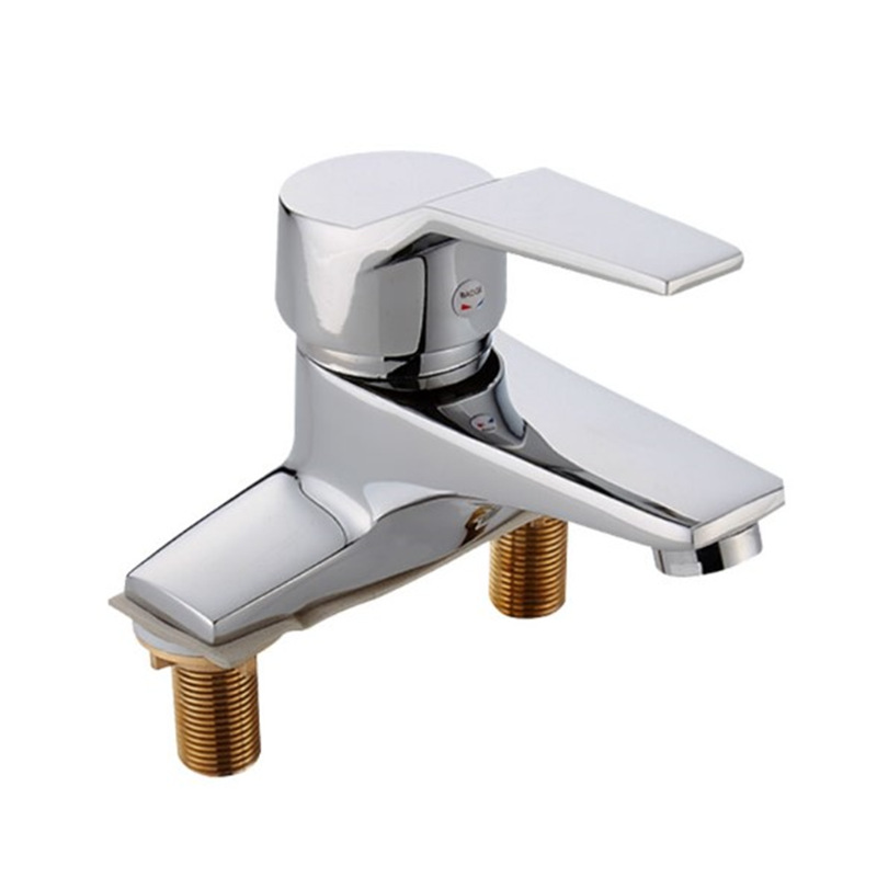 Cuarto de baño de doble orificio de tres orificios de dos articulaciones grifo de lavabo de pedestal antiguo grifo de lavabo caliente y frío lavabo boquilla de agua