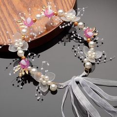 金色の葉のヘッドバンド、花のブレスレット、パールのヘアバンド、花嫁の新作クラウン、ヨーロピアンスタイルのウェディングドレス、子供用ヘッドドレス、ウェディングヘッドドレス