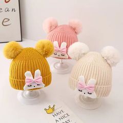 赤ちゃんの帽子かわいい漫画のウサギの毛糸帽冬の男女の赤ちゃんの暖かい耳の帽子のニット帽