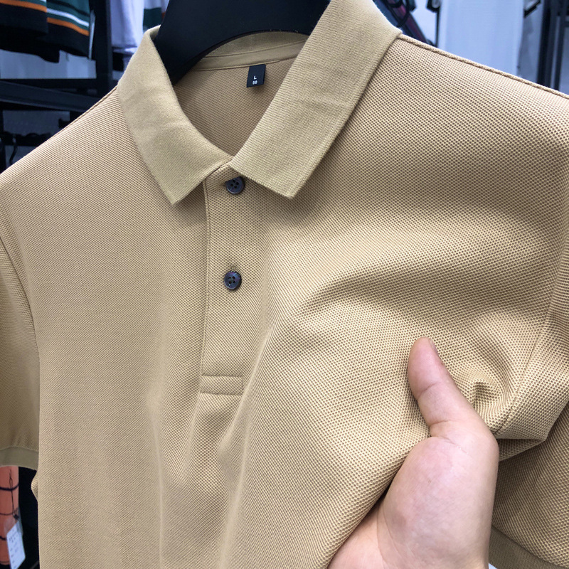 夏季高档男士Polo衫短袖t恤男纯棉翻领休闲高级感工作服定 制衣服