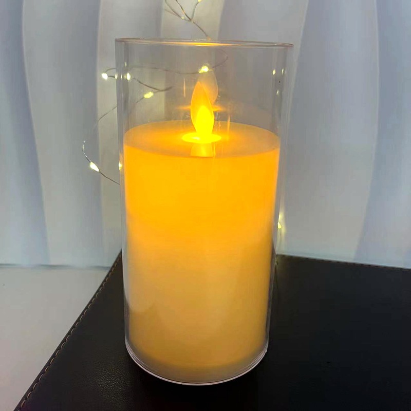 仿真摇摆LED电子蜡烛亚克力玻璃杯蜡圣诞节生日婚庆