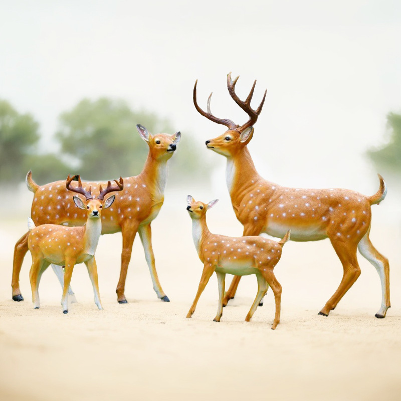 玻璃钢动物仿真梅花鹿雕塑摆件商城美陈花园庭院户外草坪园林小品