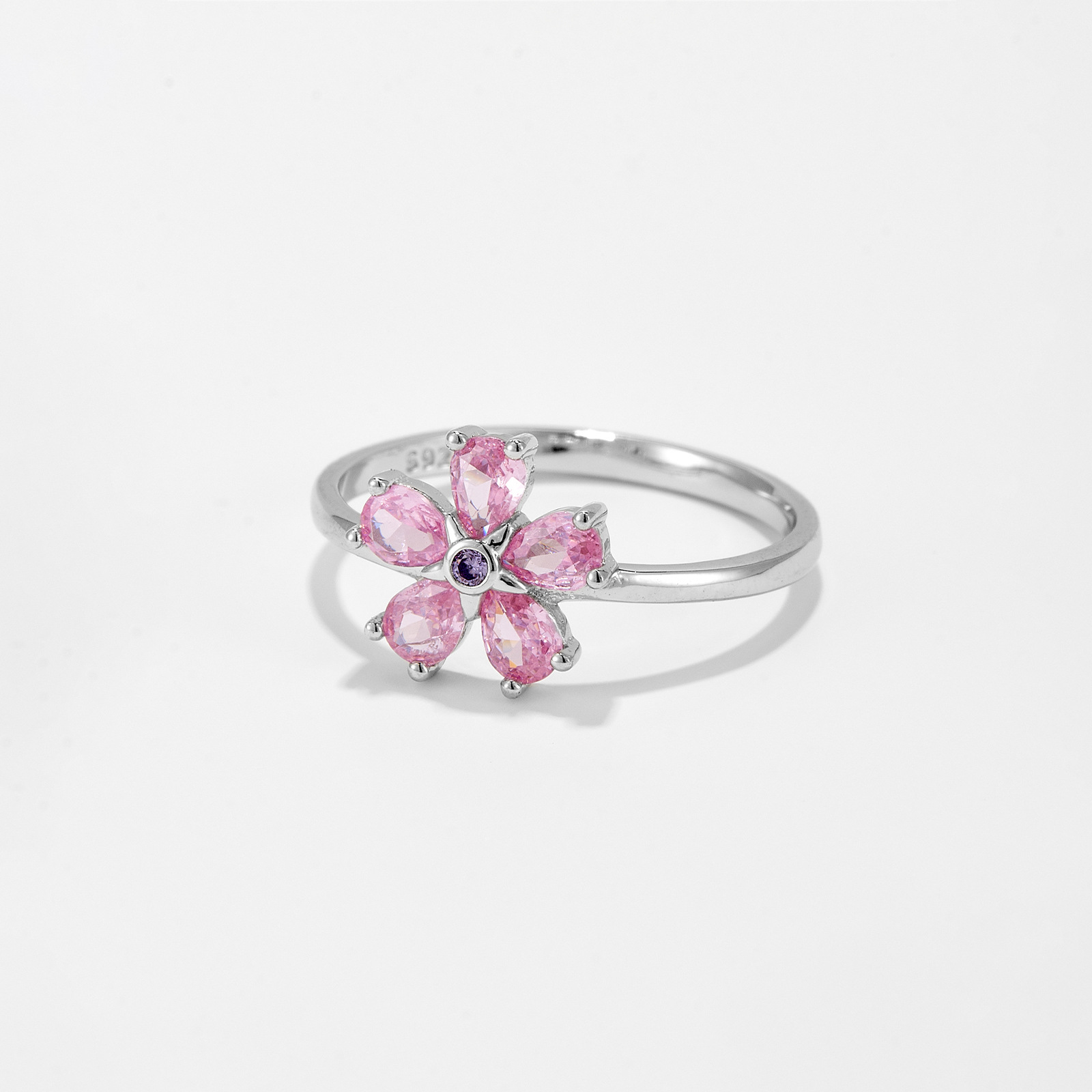 925 Sterling Silver Material Flower Pattern All Seasons Season 925 Sterling Silver Flower Rings 925 Sterling Silver Rings