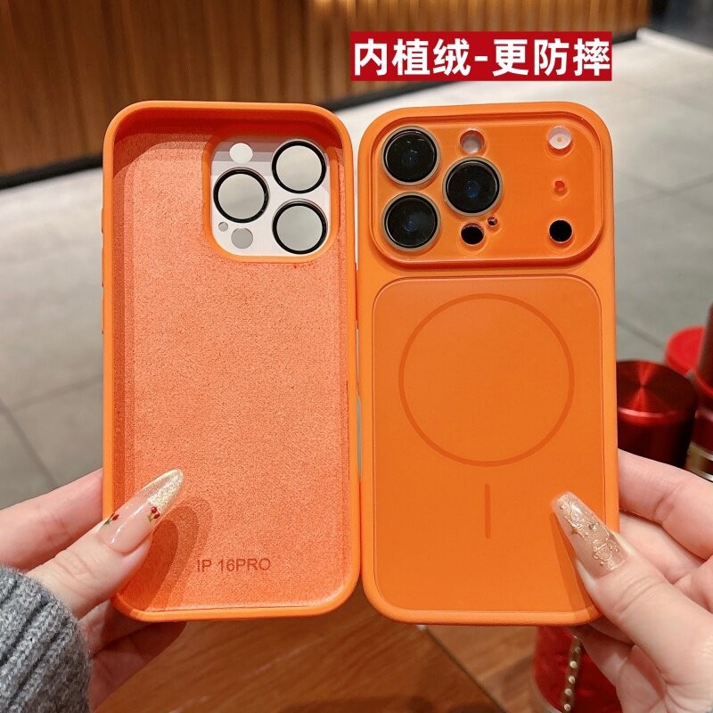 Funda de Silicona con Gran Ventana para iPhone 17 Pro Max, Absorción Magnética, Carga Inalámbrica