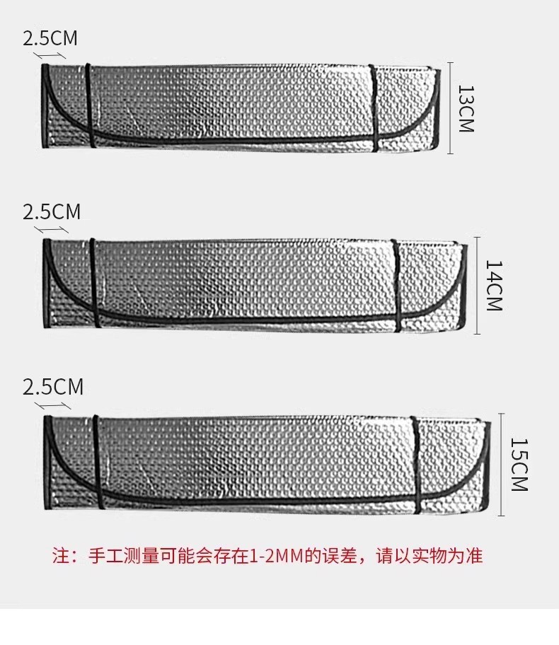 Thickened aluminum film car front sunshade for hatchbacks, specialized for sun protection, heat insulation, and rain protection