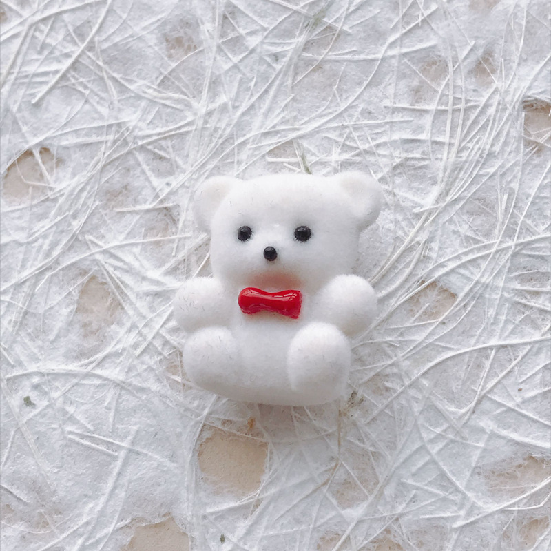 35g Weight Pendant Jewelry Making Type Charms Classification 10 PCS/Package Quantity Flocking Material Bear Pattern All Seasons Season Cute Style 10 PCS/Package Flocking Bear Pendant 7