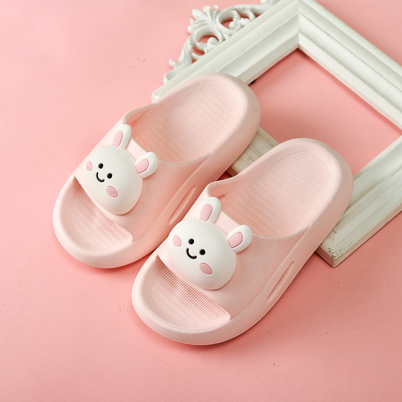 New rabbit children's slippers spring and summer cartoon soft bottom girl's sandals home bathroom female male baby shoes