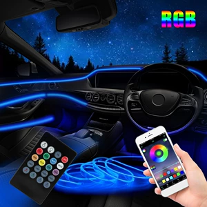 Avtomobil LED atmosfer işığı, rəngli soyuq işıq, tətbiq ilə səsli idarəetmə