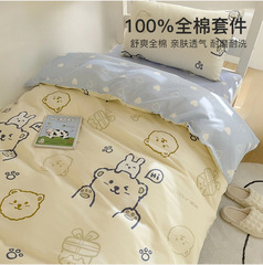 純綿3点セット 純綿100枚 ベッドシーツ 掛け布団カバー マットレス シングルベッド 6点セット 大学寮寝具