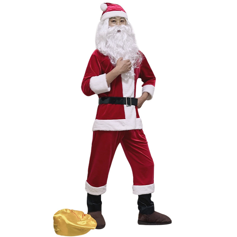 Xianyi Christmas Costume Plus-Size Velvet Party Stage Performance Outfit Winter Santa Claus Costume Cross-Border Exclusive S30 Xianyi Christmas Costume Plus-Size Velvet Party Stage Performance Outfit Winter Santa Claus Costume Cross-Border Exclusive S30