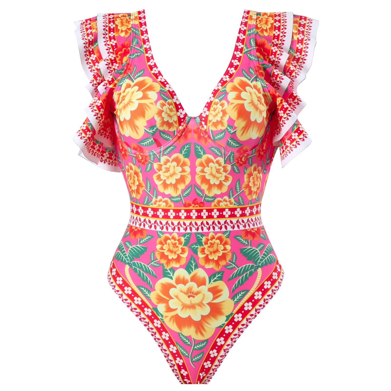 Women's Elegant Printing Ditsy Floral 2 Pieces Set One Piece Swimwear display picture 6