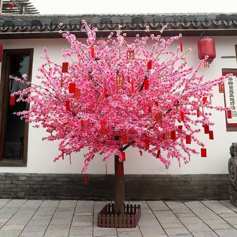 Árbol decorativo de flores (cerezo o durazno) - Árbol de primavera y árbol de deseos, ideal para decoración de hoteles, estudios de transmisión en vivo, salas, centros comerciales y salones de belleza