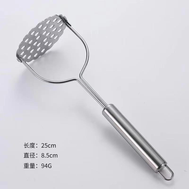 マッシュポテトの粉砕器の厚いステンレスの粉砕器の円形の手動のプレス器の赤ちゃんの補助食器|undefined