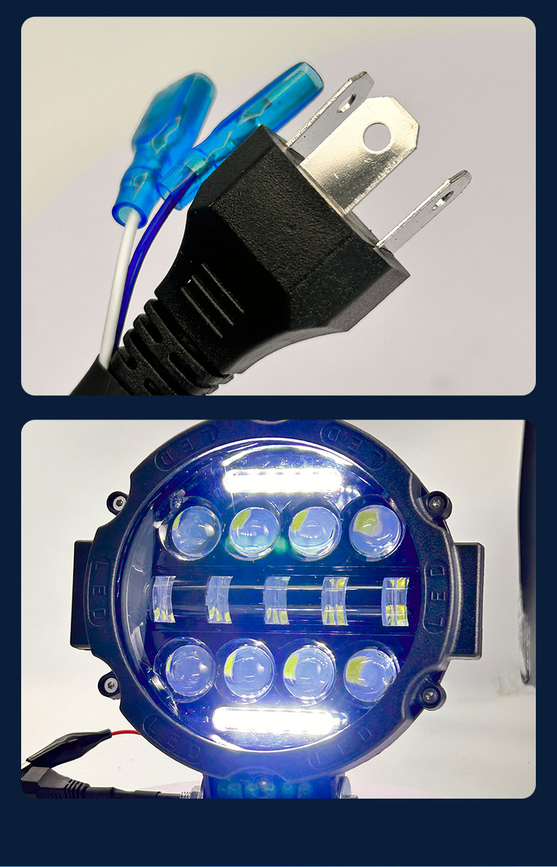 Round 15-LED Dual Color Car Light, Work Light, Daytime Running Light