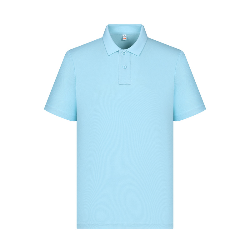 Negocio de dos botones antibacteriano fresco solapa de manga corta polo polo impresión personalizada logo verano hombre sentido avanzado