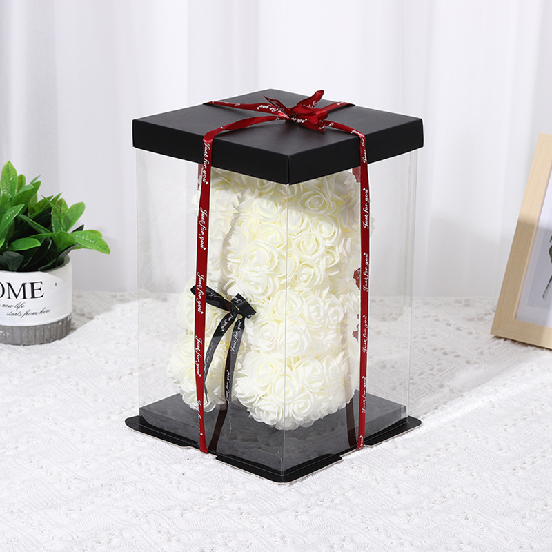 Caja de Regalo con Oso de Rosas, Regalo de Navidad, Caja de Regalo Romántica para el Día de San Valentín, Regalo de Cumpleaños, Venta al por Mayor Directa de Fábrica