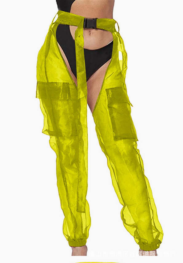 Women's Nightclub Locomotive Style Streetwear Transparent Skinny Pants Full Length Casual Pants display picture 10