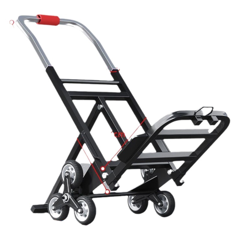Carretilla para subir escaleras, carrito para subir escaleras, carrito de mano para subir y bajar escaleras, carrito portátil plegable para transportar mercancías, no eléctrico para uso doméstico.
