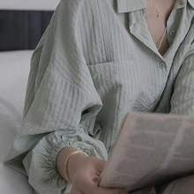 棉麻衬衫女上衣条纹灯笼袖夏季薄款防晒罩衫2024年新款设计感小众