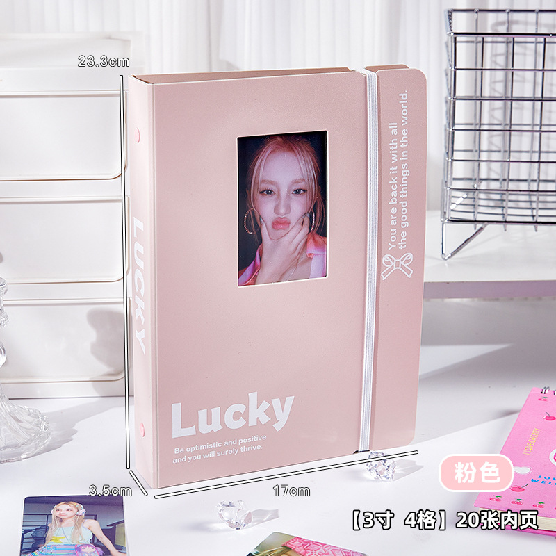 Alto valor facial inswind pequeño álbum de tarjetas frescas agujero de hoja cuadrada álbum de fotos de niñas 3 pulgadas álbum de fotos de tarjetas pequeñas