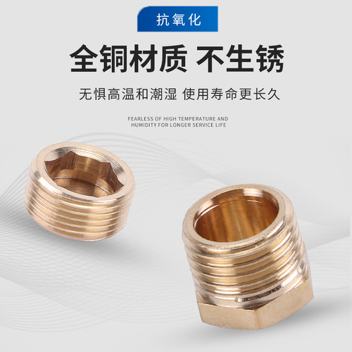 TP pneumatic brass threaded hexagonal plug screw plug plug pipe plug plug bulkhead 6 4 3 2 1 minute tooth 1 inch
