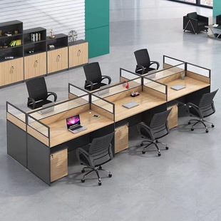 Nanjing Office Furniture Staff Office Desk and Chair 2/4/6-person Combination Screen Partition Card Holds Four-person Staff