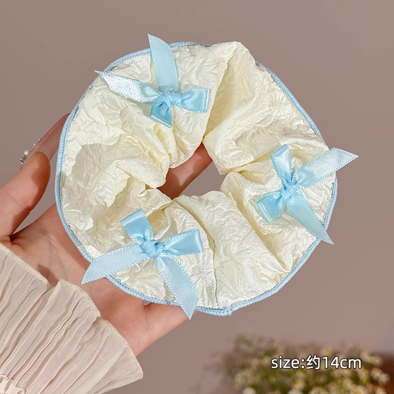 Encaje retro francés, diadema de intestino grueso, mujer 2025, nuevo estilo, cuerda para el cabello, banda de goma, lazo, dulce cuerda para el cabello, accesorios para el cabello