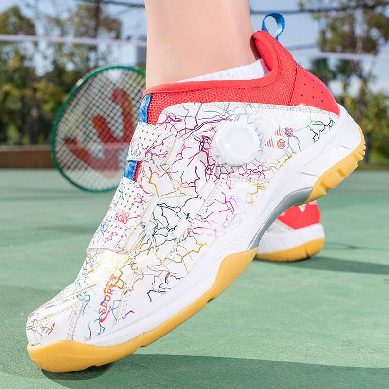 2022 New Badminton Shoes Men's and Women's Student Running Shoes Competition Sports Casual Tennis Shoes Twist Buckle Sneakers