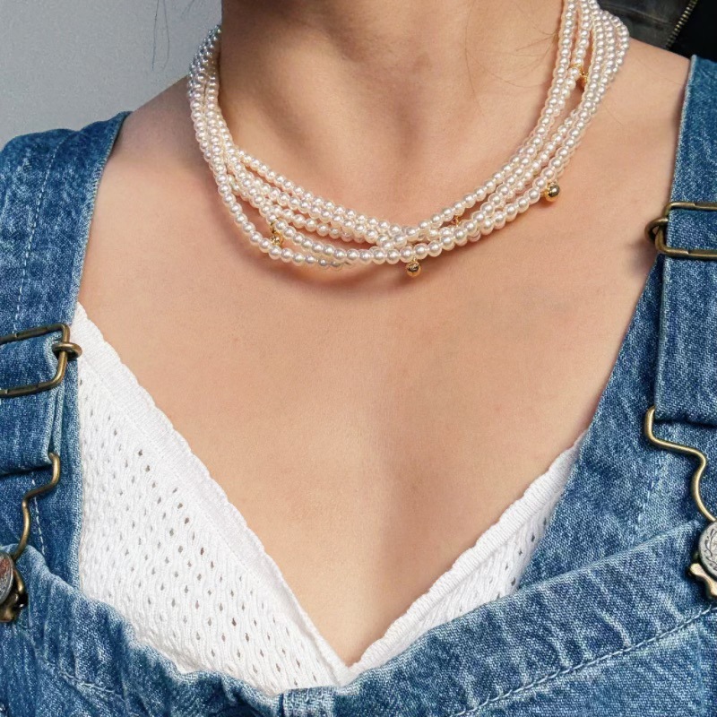 Collana a strati minimalista con catene delicate per donna_voghion.com