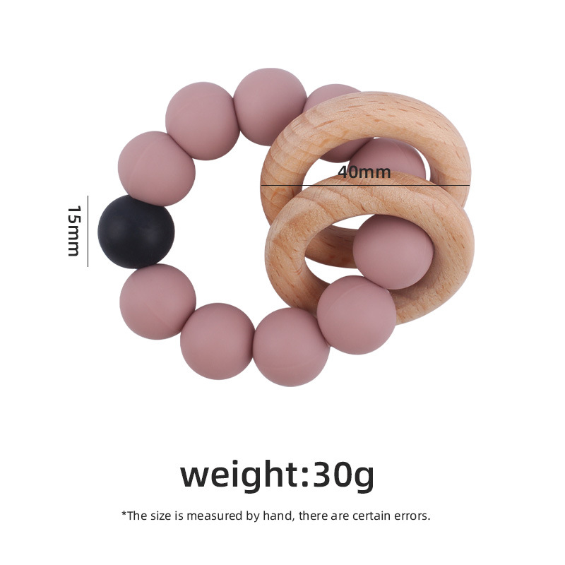 Nuevo bebé haya anillo mordedor pulsera creativa bebé silicona contraste color mordedura molar juguete