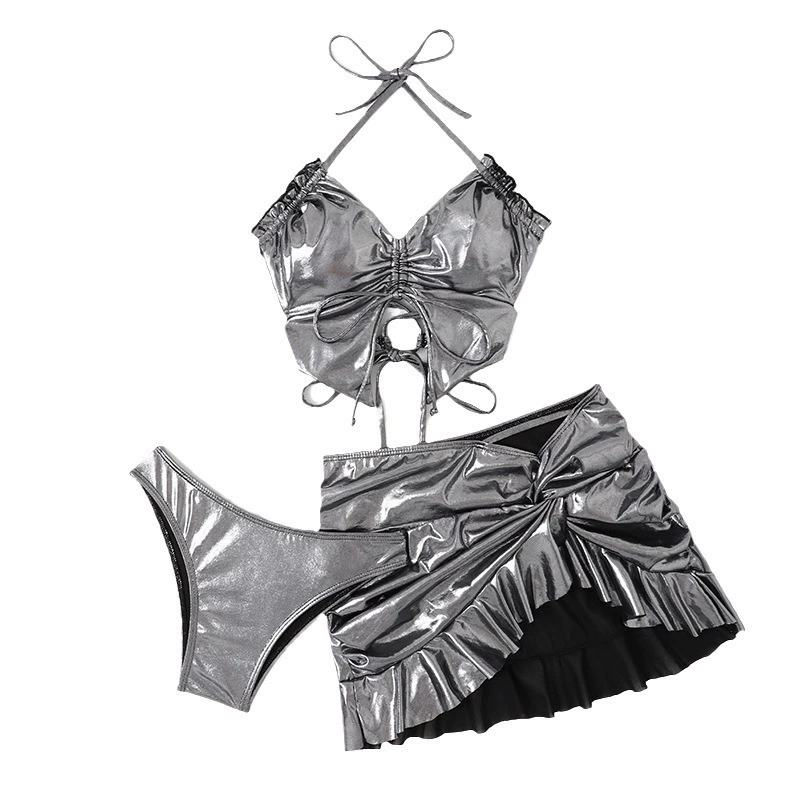Sexy split swimwear, set, internet celebrity, 3 piece set