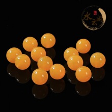 天然蜜蜡黄玛瑙散珠手工diy手串项链鸡油黄玛瑙圆珠饰品配件批发