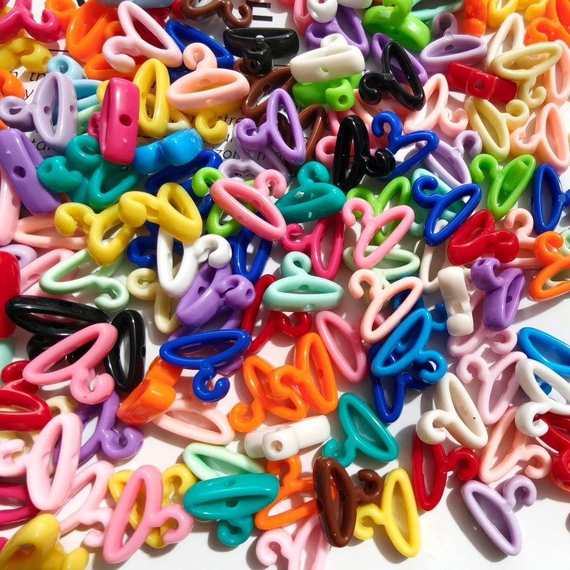 彩色亚克力衣架通孔珠 diy手链手机链头绳包挂车挂饰品配件批发