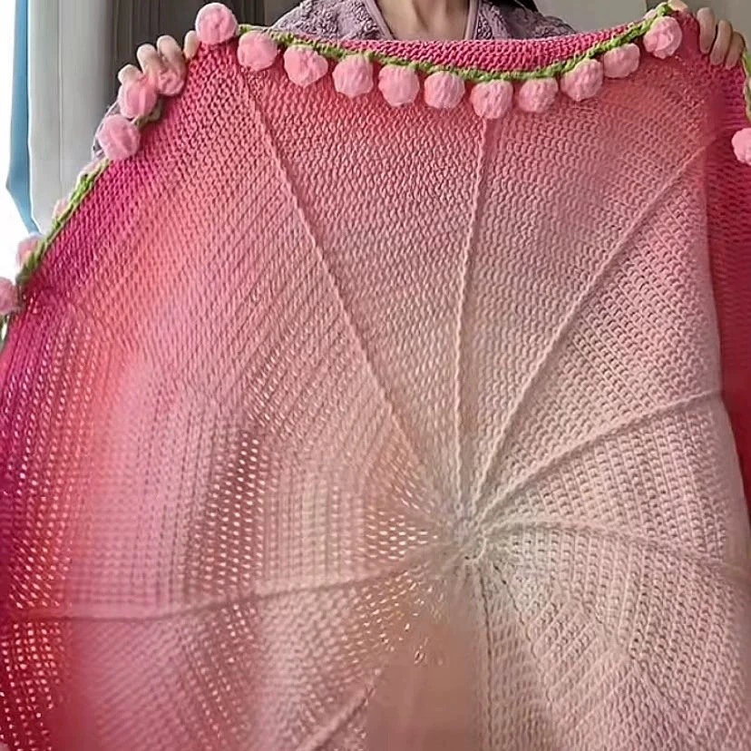 УТКВ набор из тканой стеганой простыни — комплект handmade букета пледа, 80 см, пряжа молочно-карамельного цвета