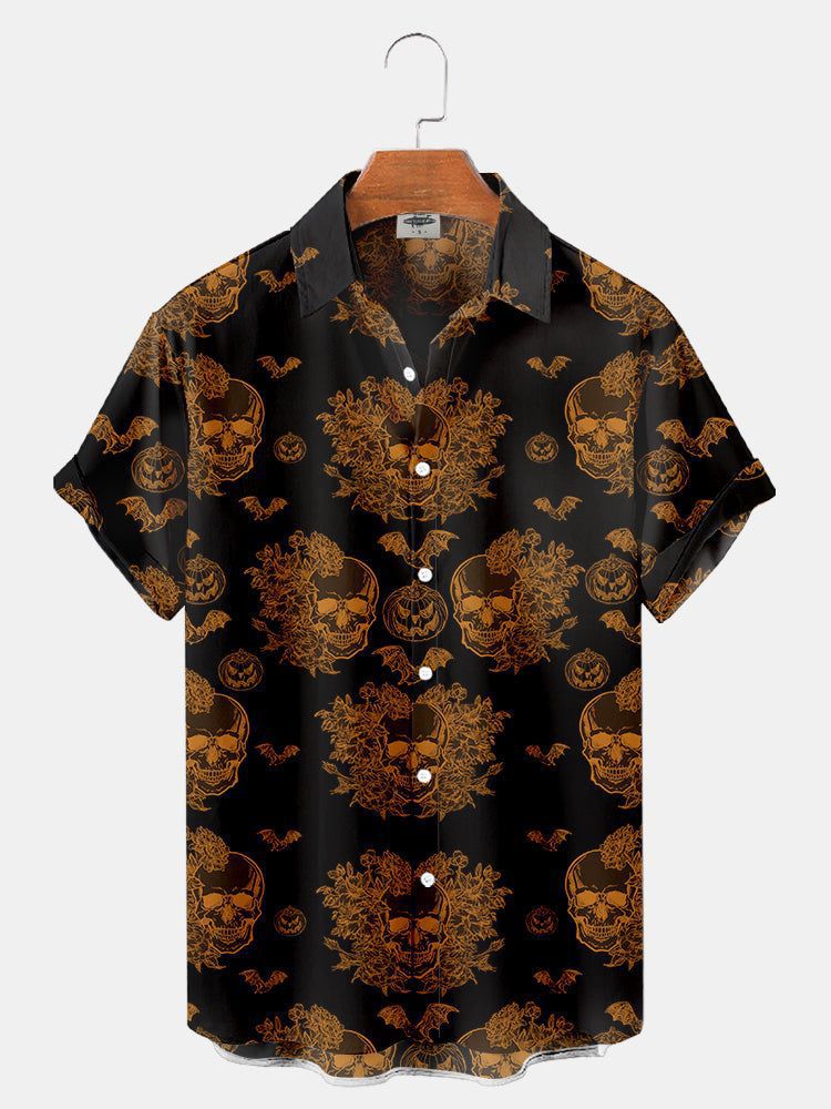 Serie Camisas estampadas Fabricantes de Halloween para hombres Hawaii Halloween Source Station Camisas digitales para hombres transfronterizos 3D