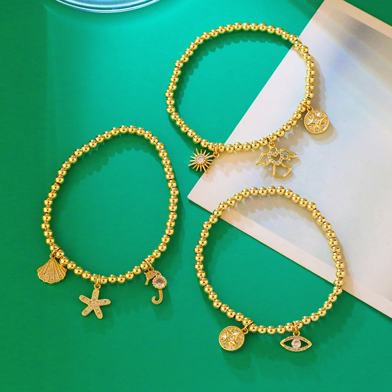 fashion seahorse shell sun eye copper bracelet